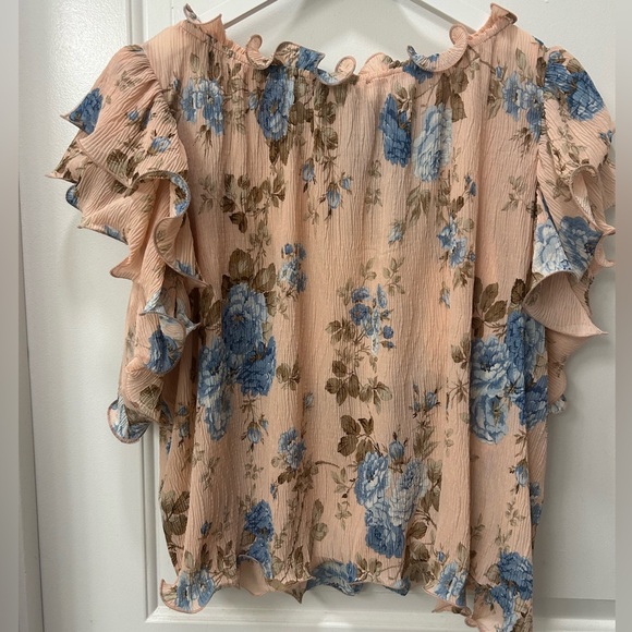 Petal & Pup Pink Floral Off-Shoulder Blouse - Picture 4 of 10